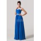 Długa niebieska suknia z cyrkoniami